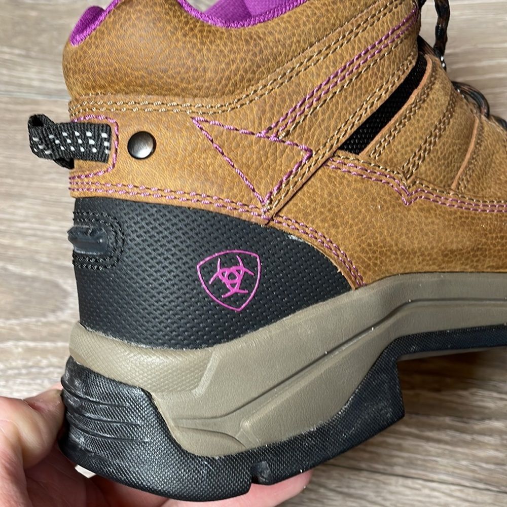 Ariat Terrain Pro H20 Women’s Size 9.5B Purple Brown Leather Trail Hiking Boot - Picture 11 of 12